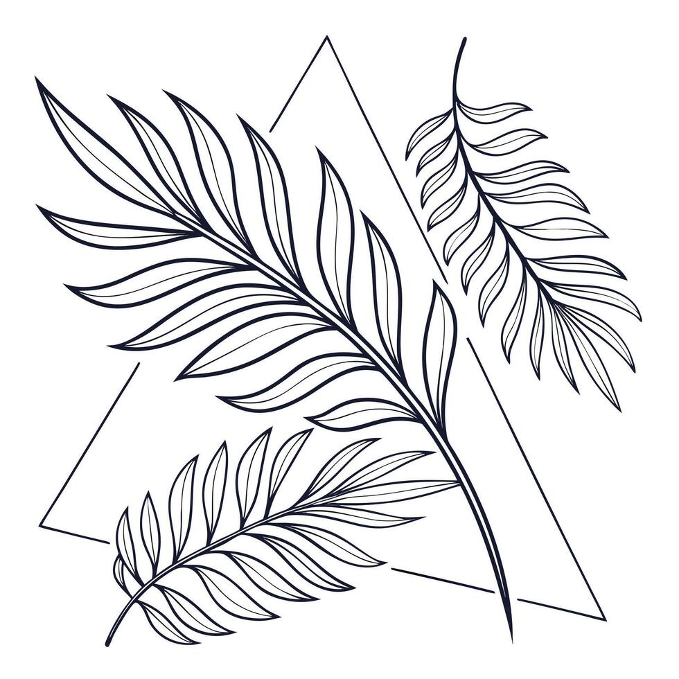 Modern Minimal Palms vector