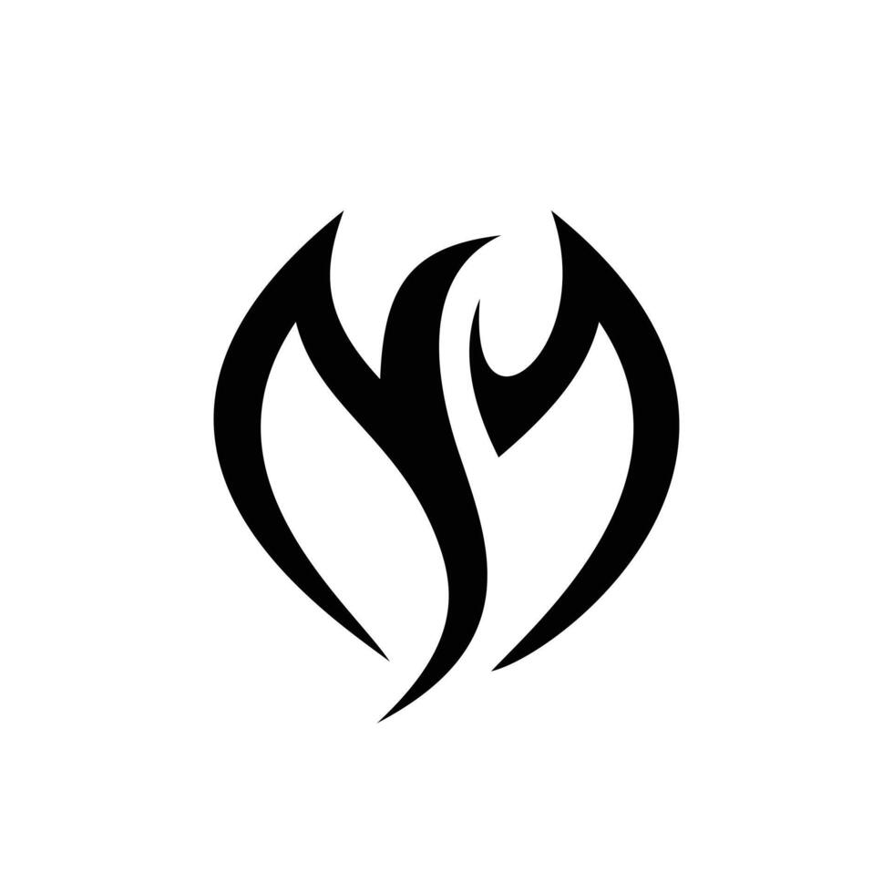 silhouette of abstract phoenix logo vector