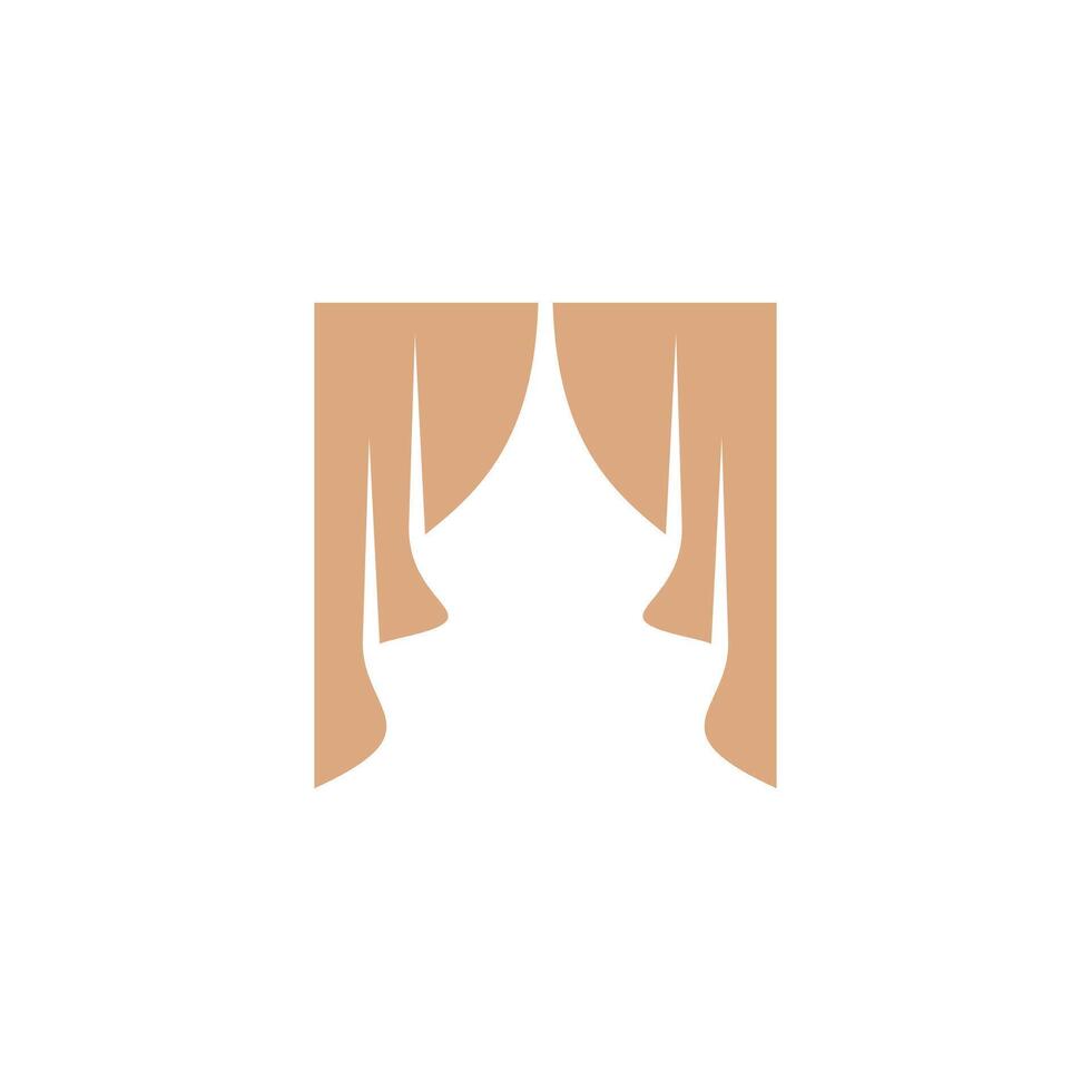 Curtain logo illustration design template vector