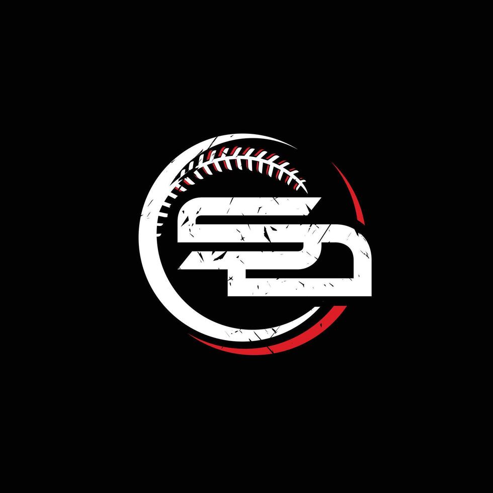 letter S and D baseball logo vector