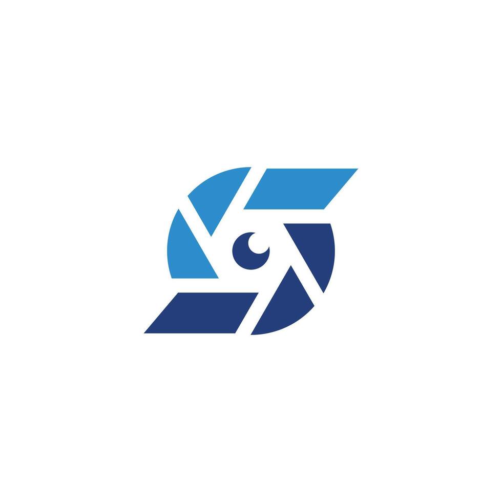 S lens camera logo design vector