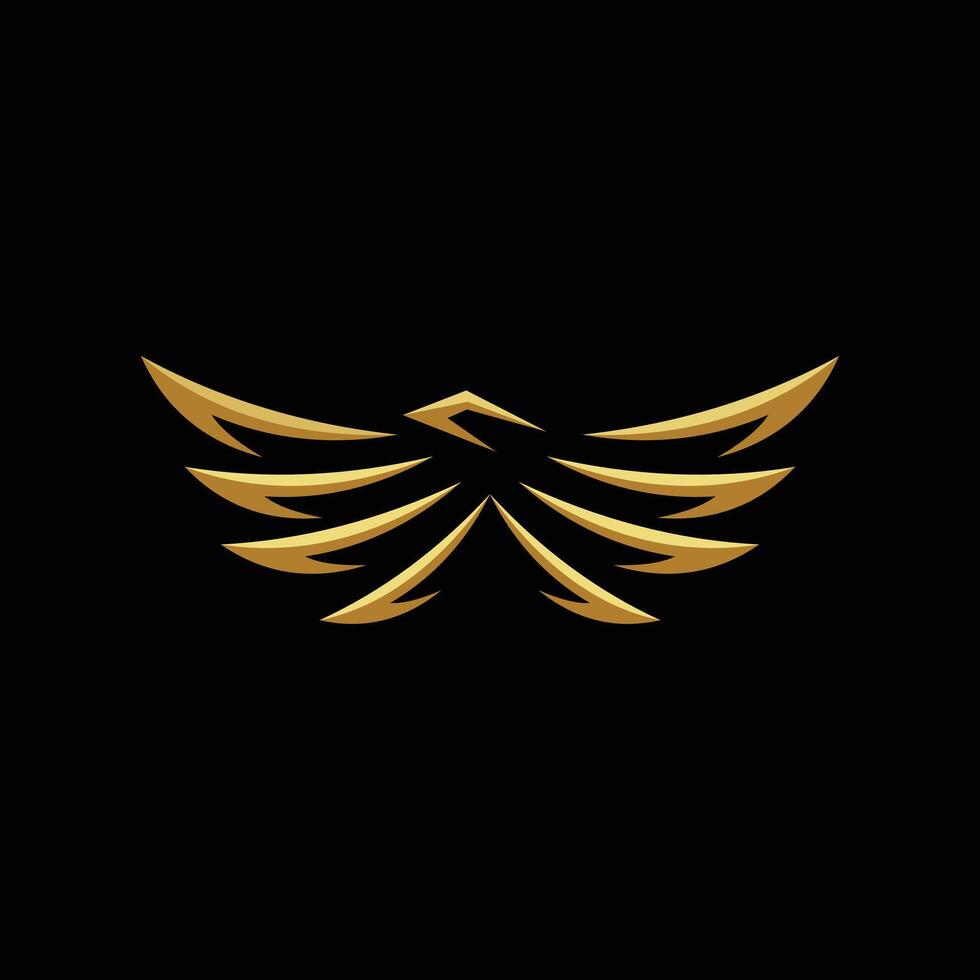 abstract gold eagle logo design vector