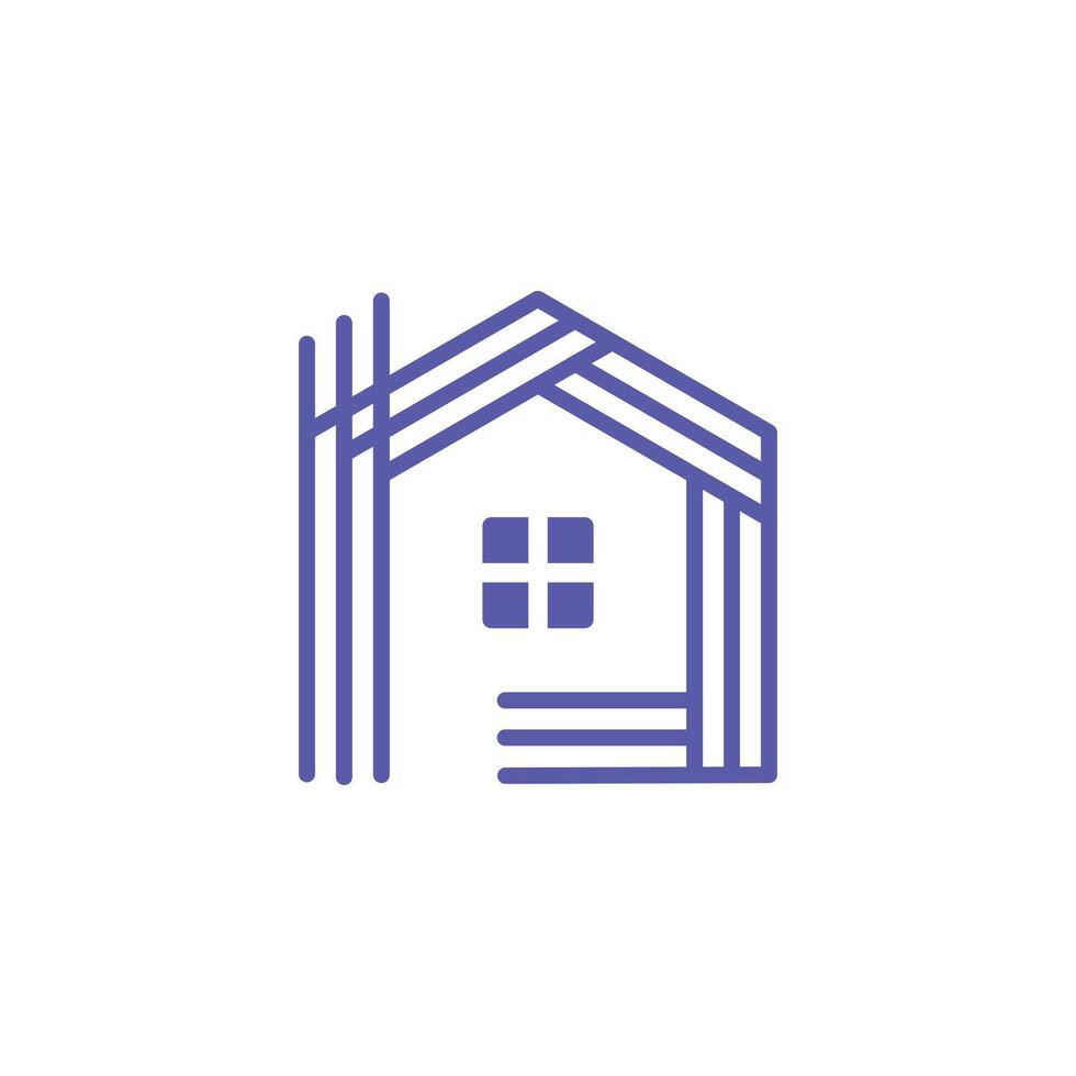 house property line art logo design vector