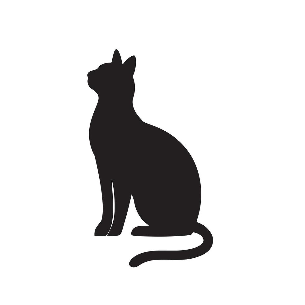 Cats silhouette looking up vector