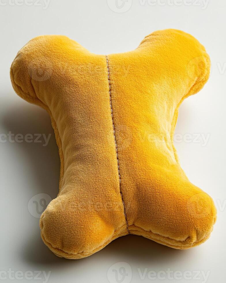 A yellow stuffed animal with a hole in the middle photo