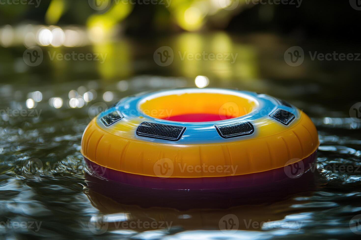 A colorful floating ring in the water photo