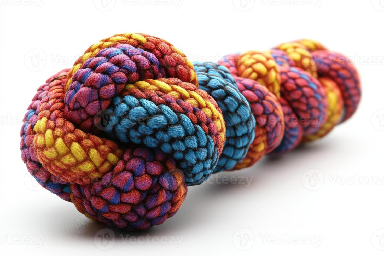 A colorful rope made of yarn photo