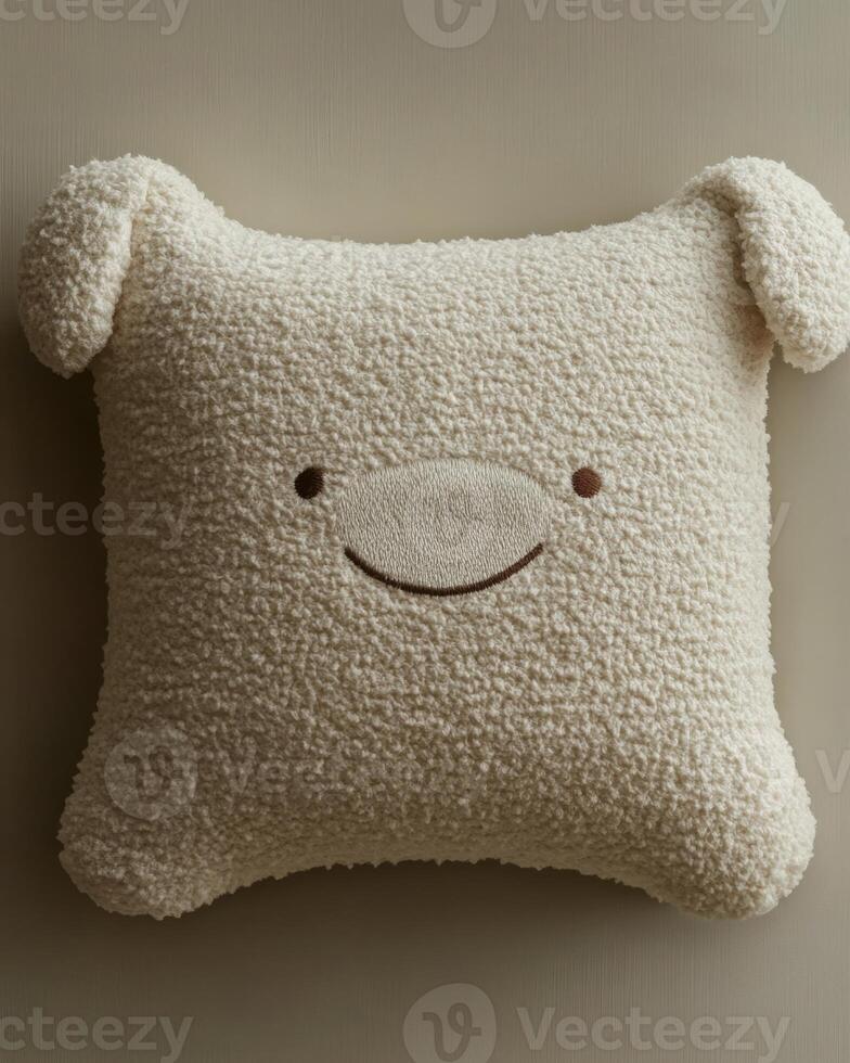 A pillow with a face on it photo
