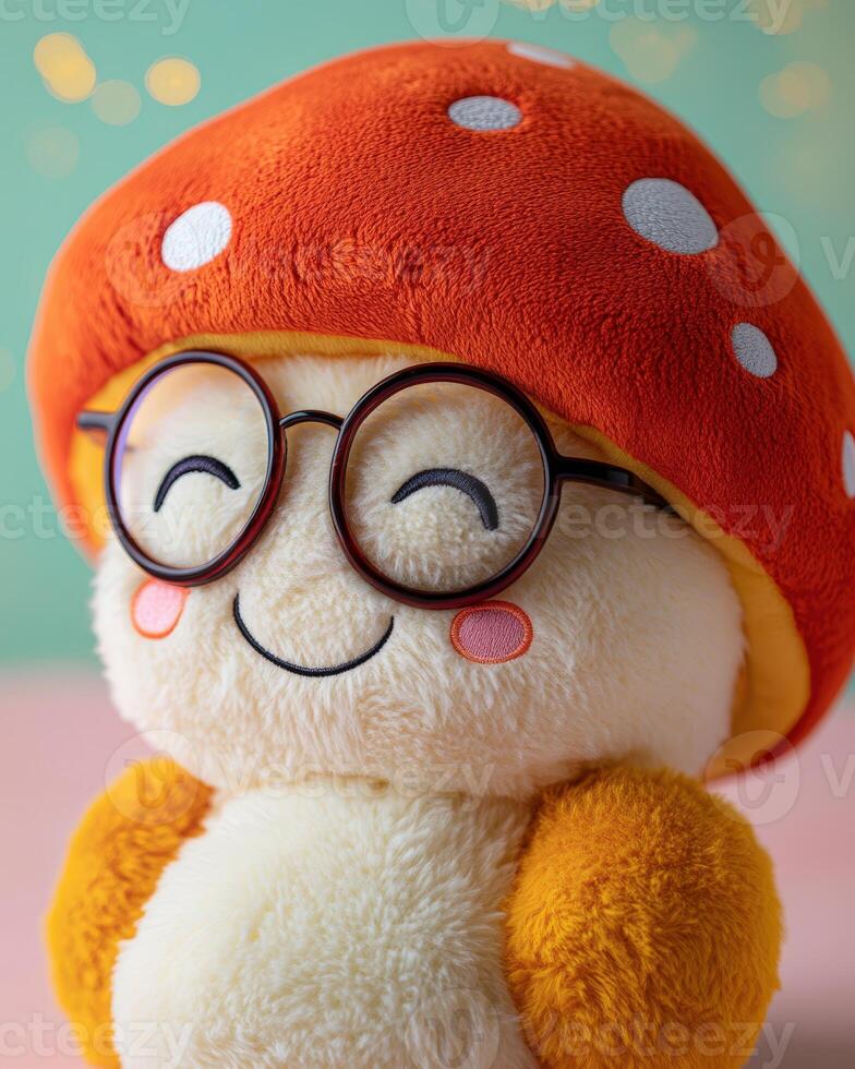A stuffed toy wearing glasses photo