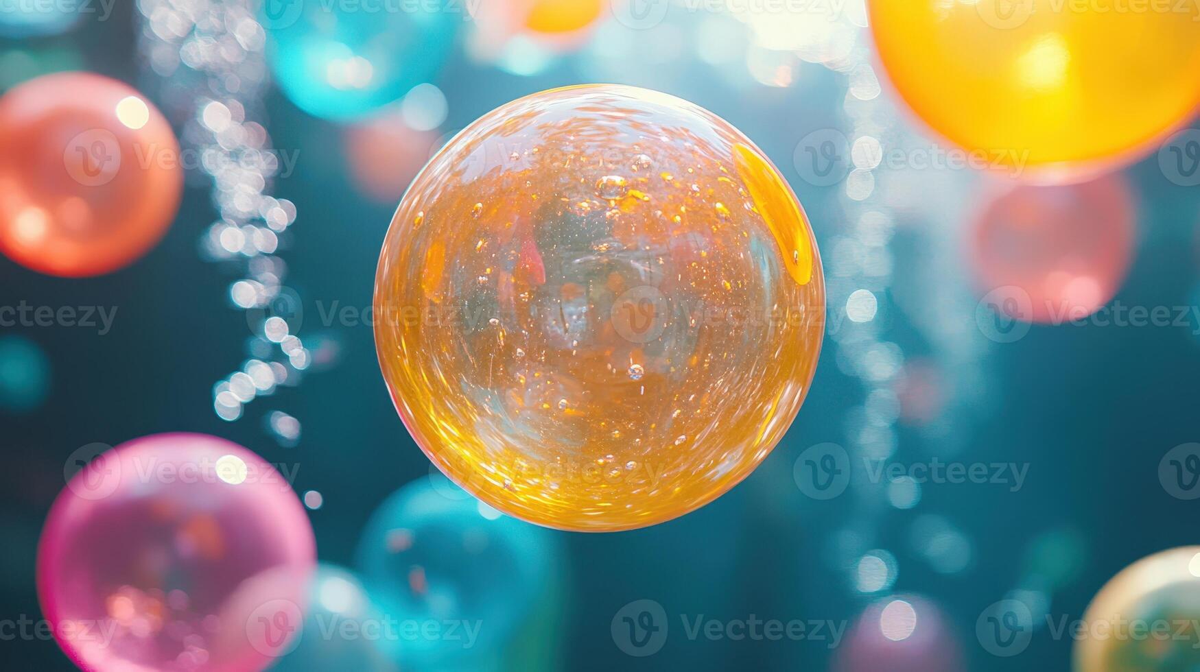 A colorful bubble floating in the air photo