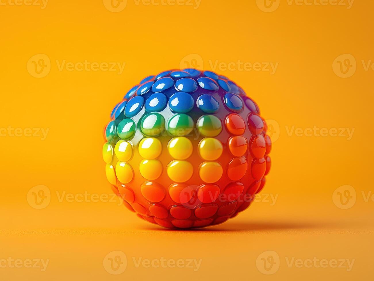 A colorful ball with a rainbow pattern on it photo