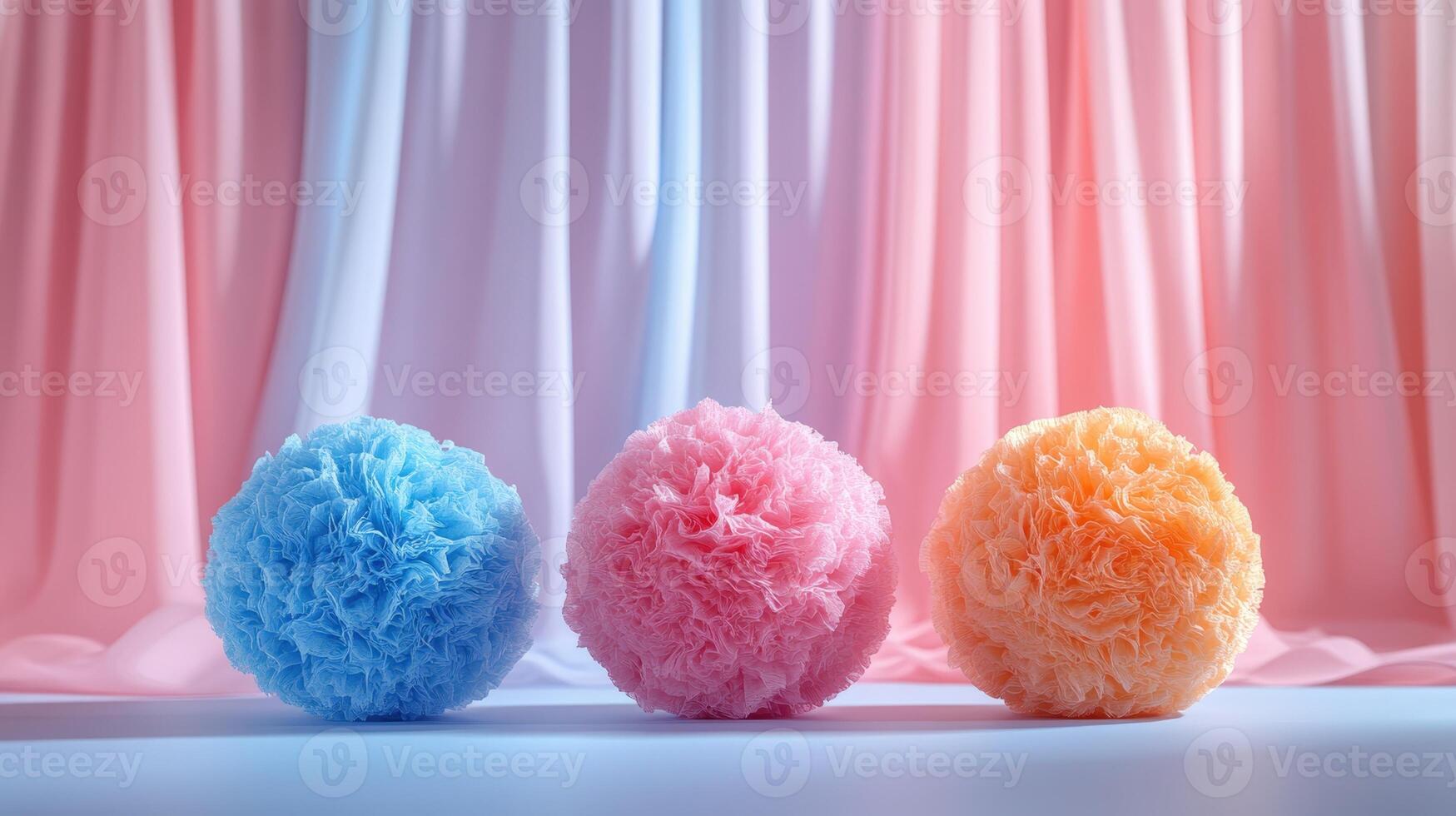 Three colorful eggs on a blue background photo