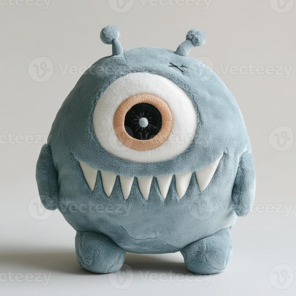A stuffed monster with big eyes and a big nose photo