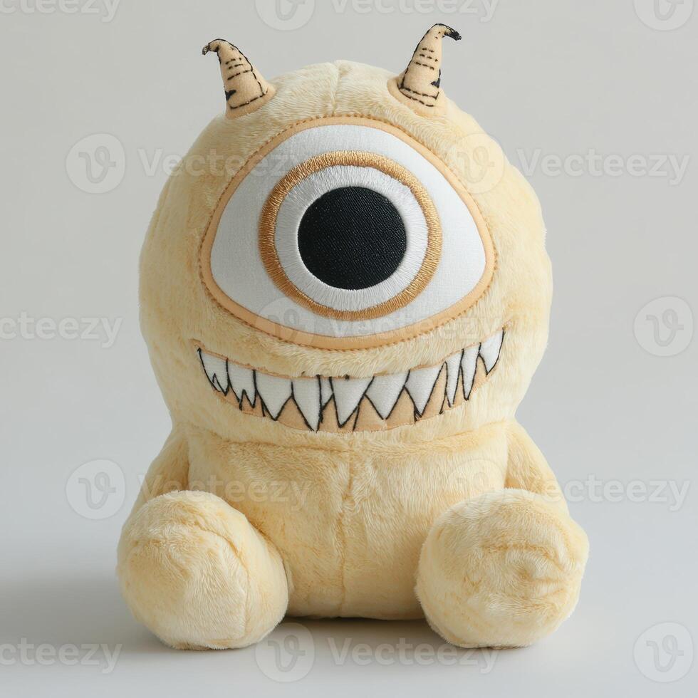 A stuffed monster with large eyes and a big nose photo