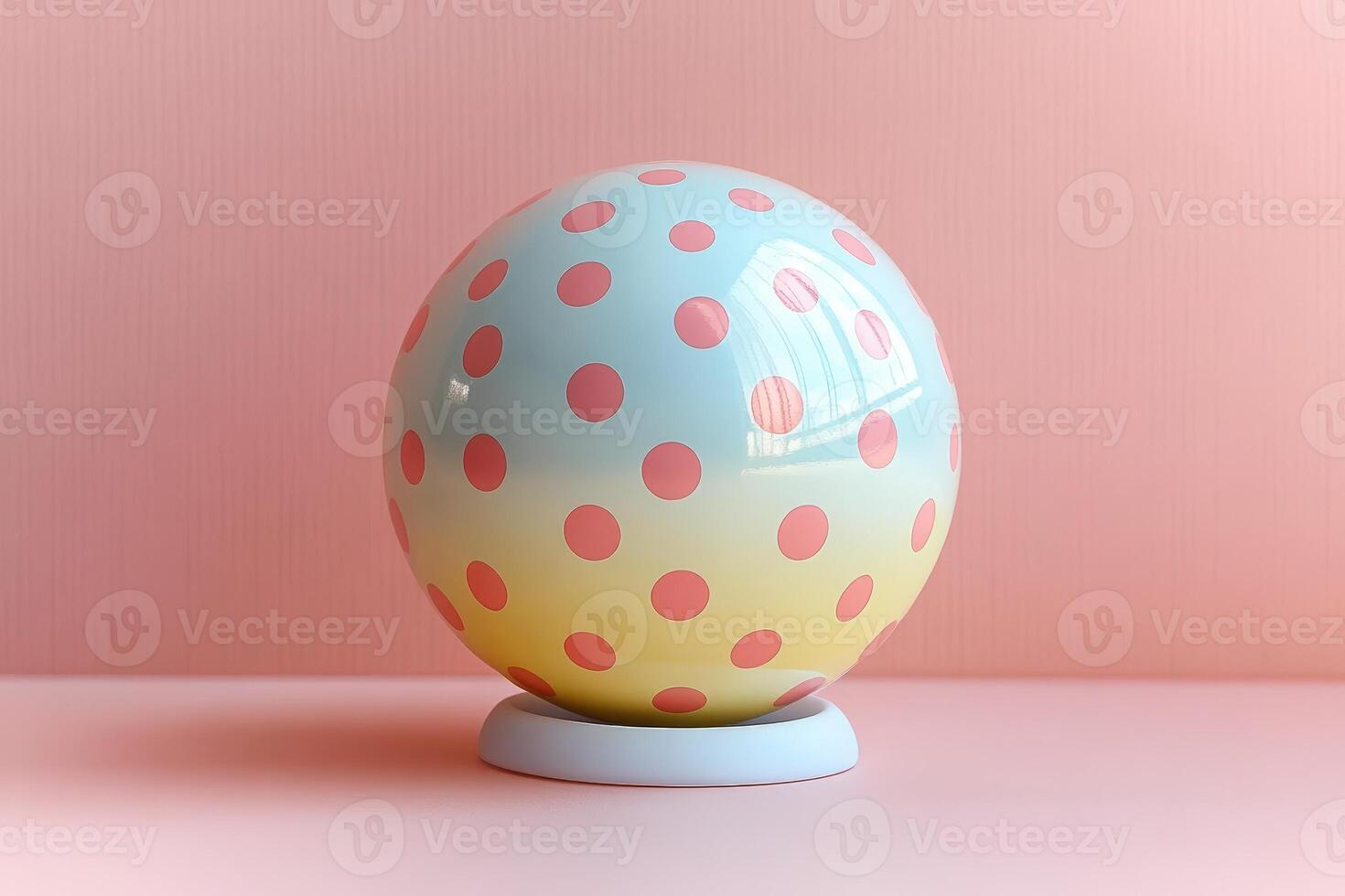 A colorful egg with polka dots on it photo