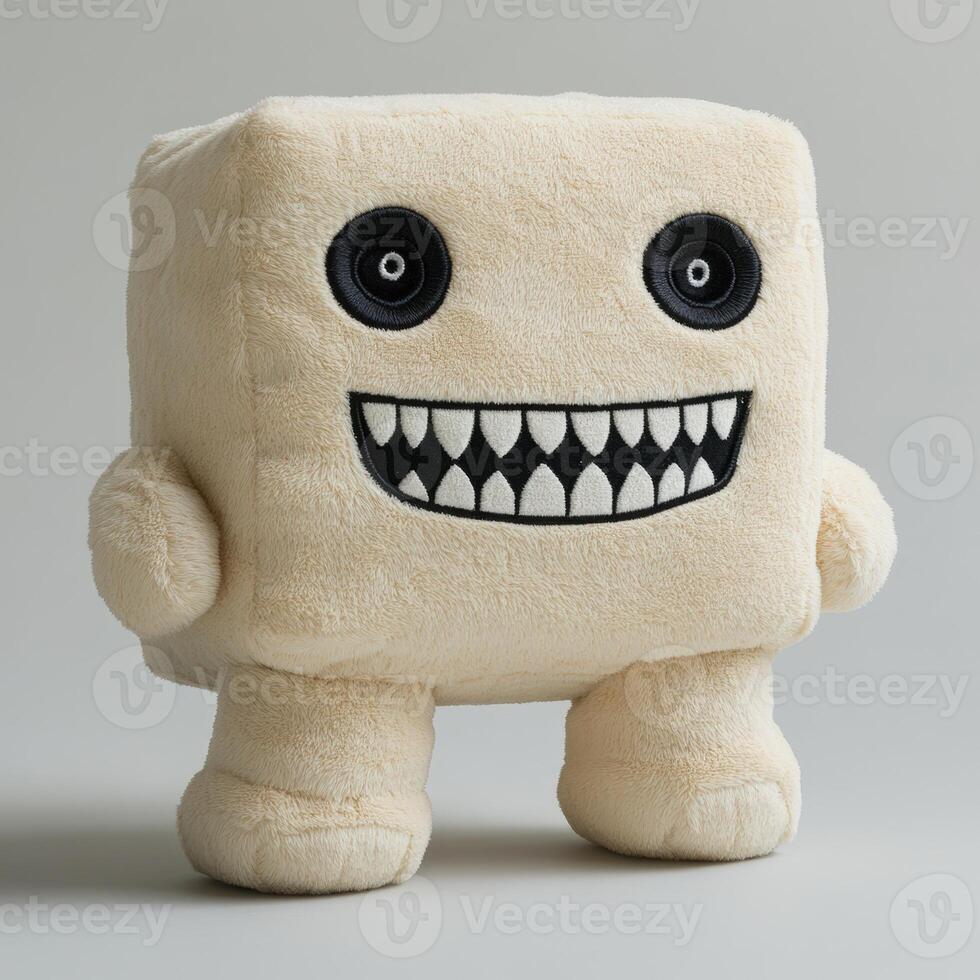 A stuffed toy with a big smile on its face photo