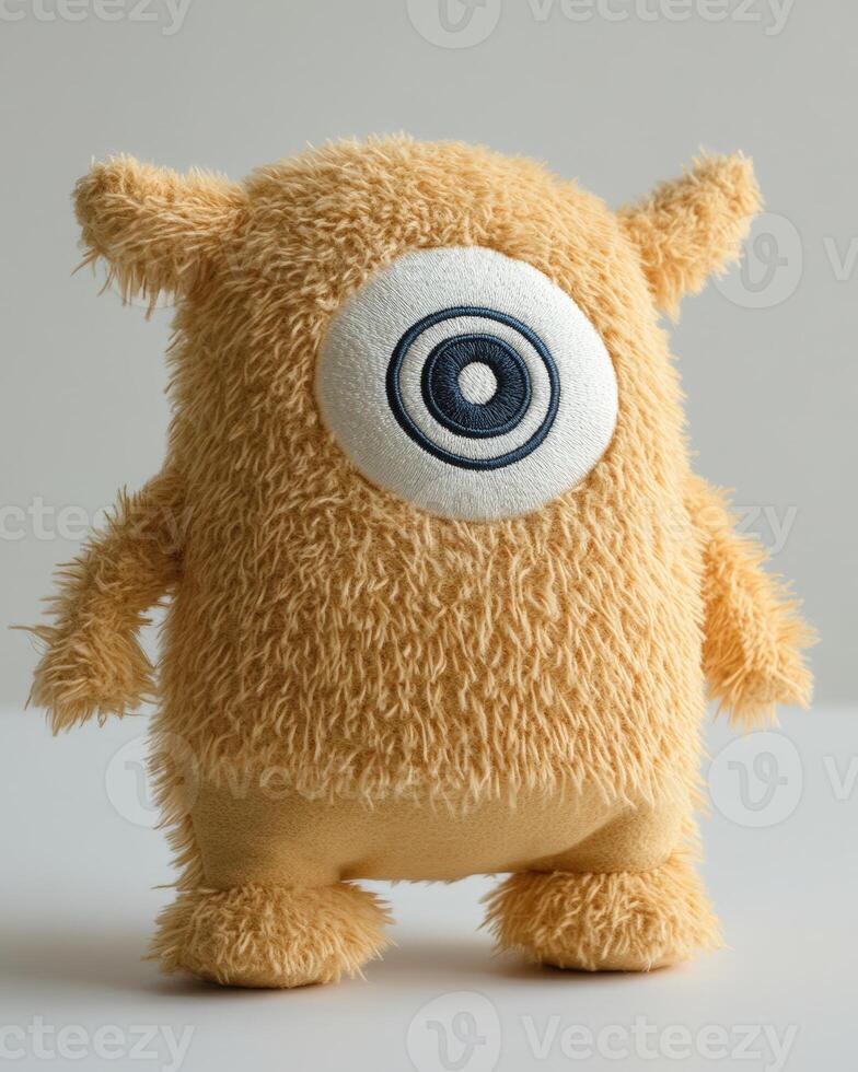 A stuffed animal with large eyes and a big nose photo