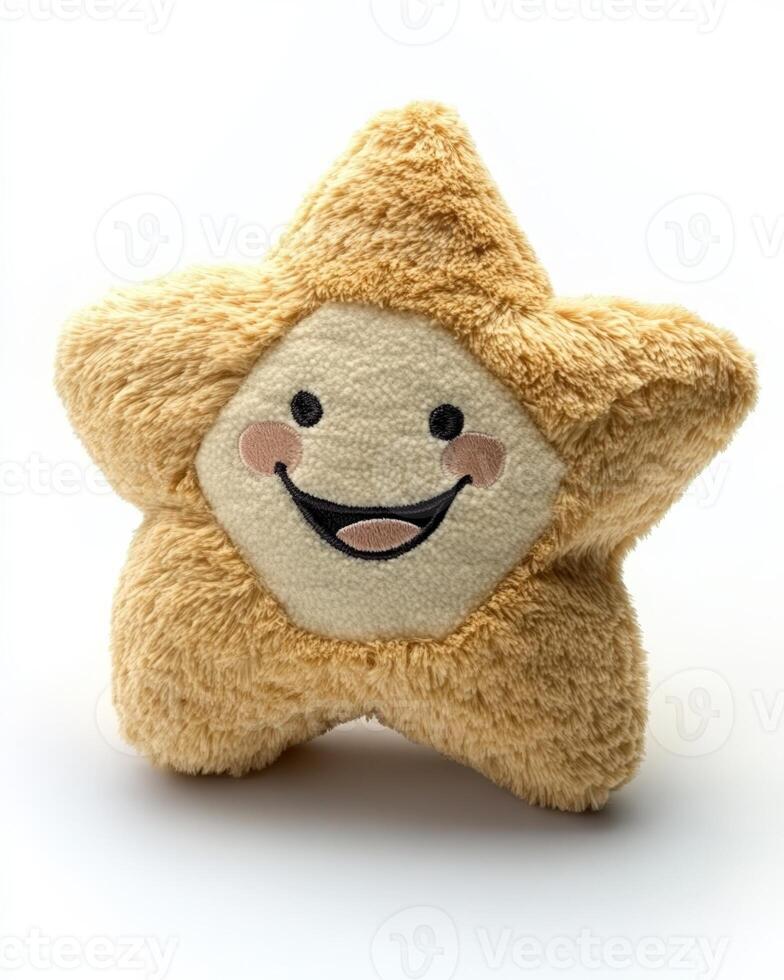 A stuffed star with a smiley face on it photo