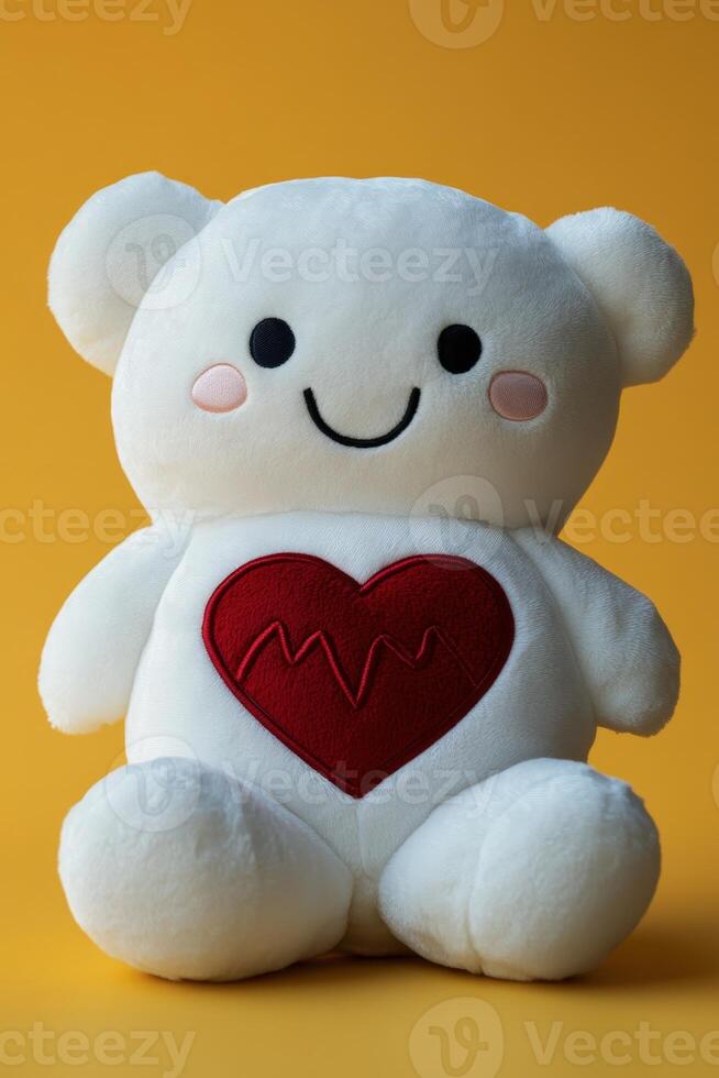 A teddy bear with a heart on it photo