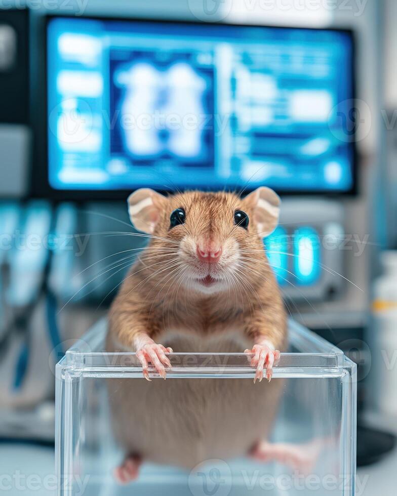 A mouse in a clear box photo