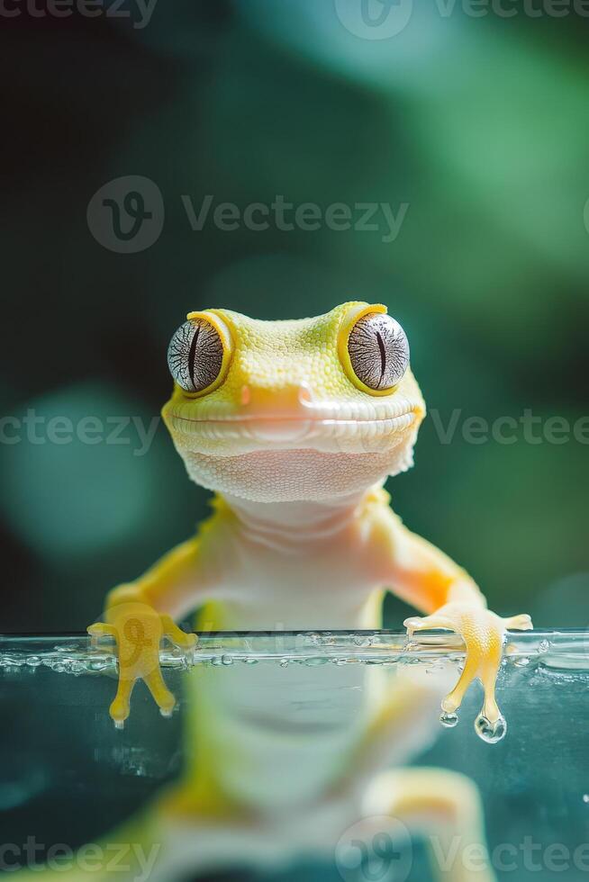 Frog on Glass photo