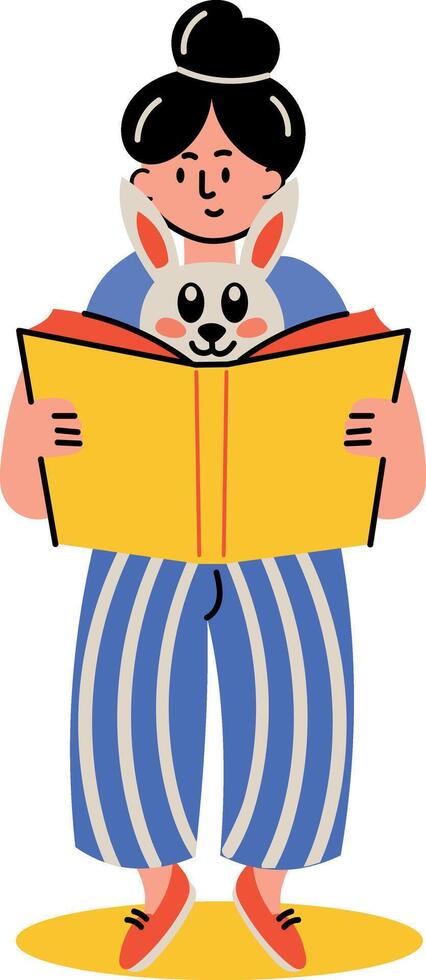 A flat style illustration showing reading companion vector