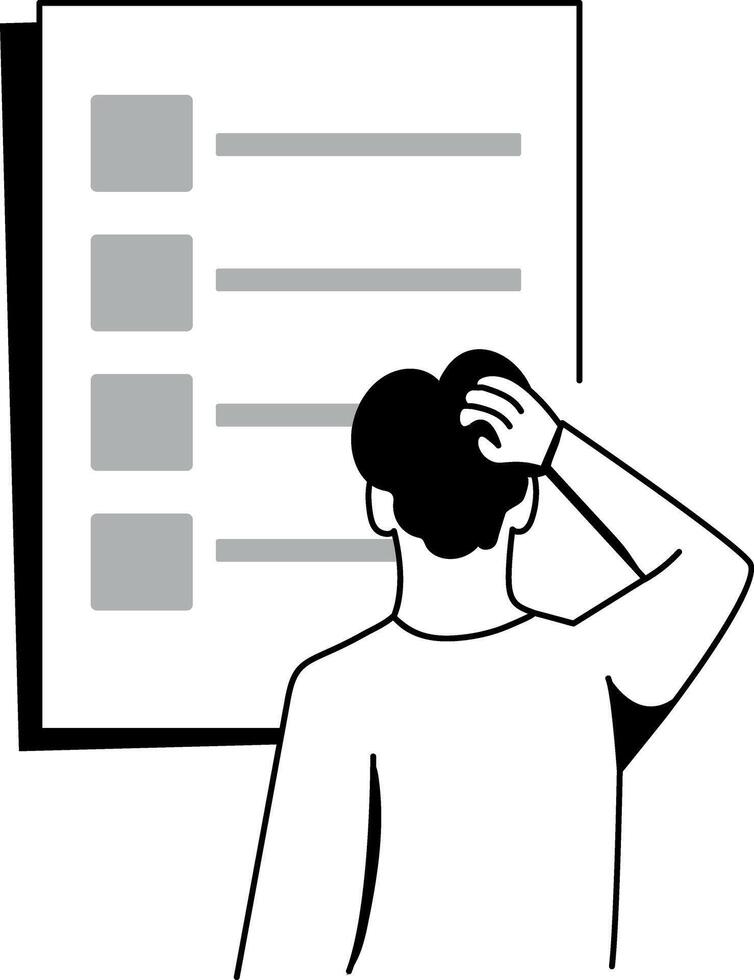 A drawing style illustration of blank list vector