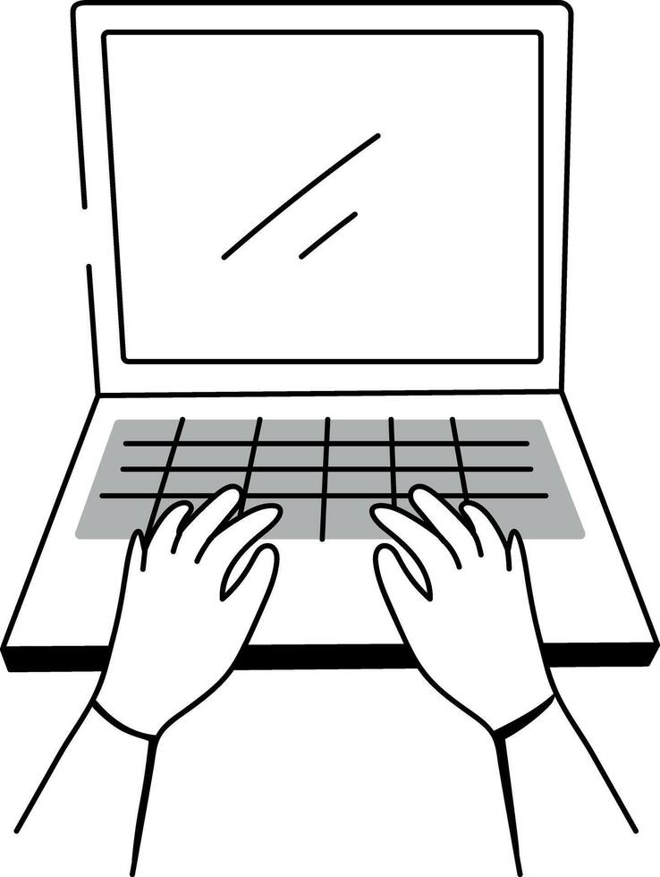 A sketchy style illustration showing blank screen vector
