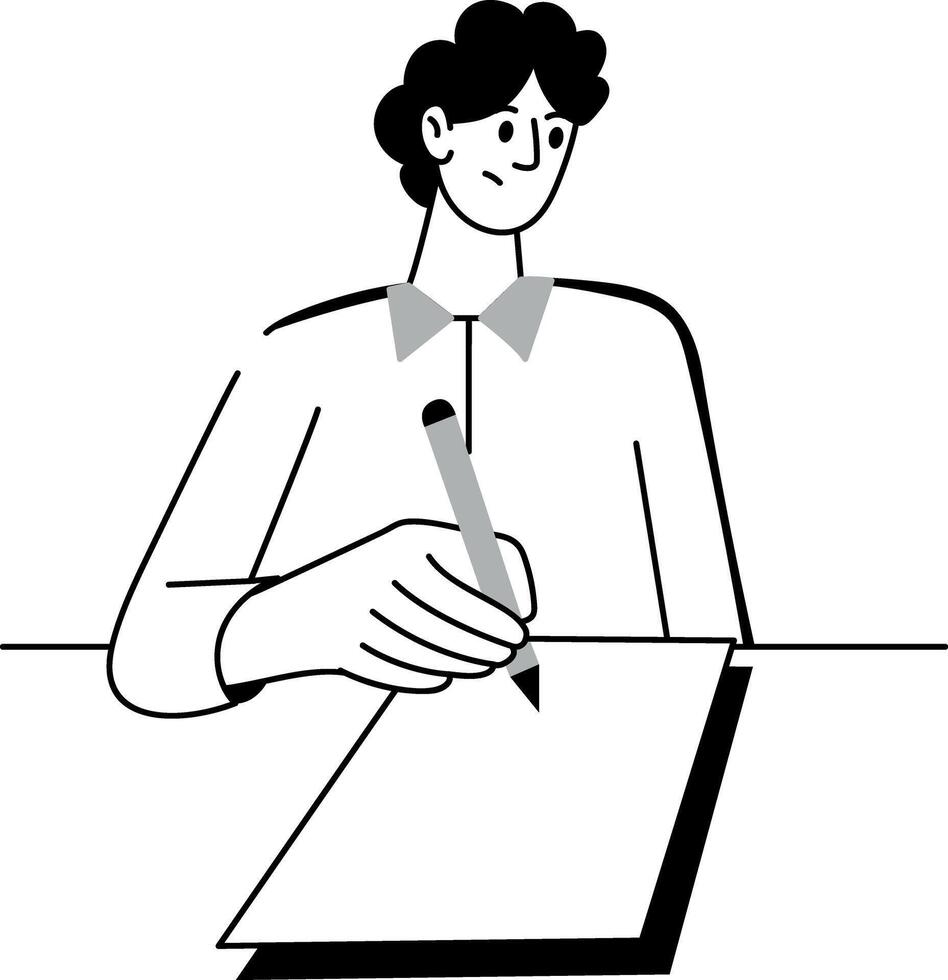 A sketchy style illustration of blank person vector