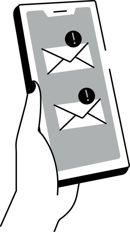 A drawing style illustration showing message error vector