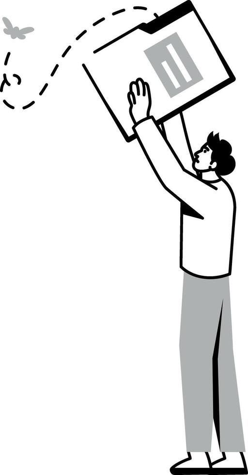 A hand drawn style illustration of empty file vector