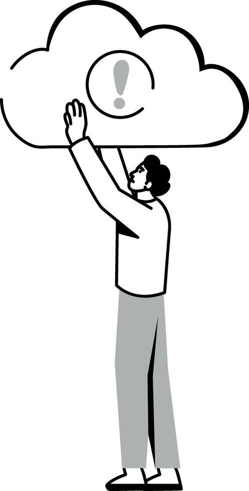 A drawing style illustration representing cloud error vector