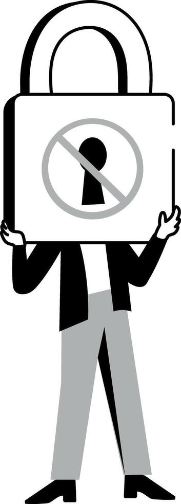 A doodle style illustration showing no access vector