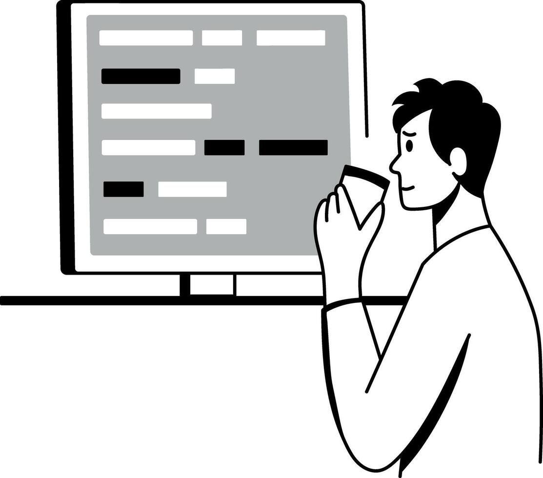 A doodle style illustration showing no display vector
