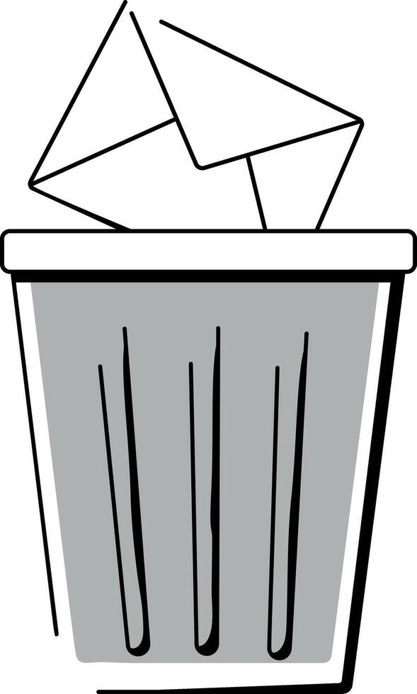 A doodle style illustration of delete message vector