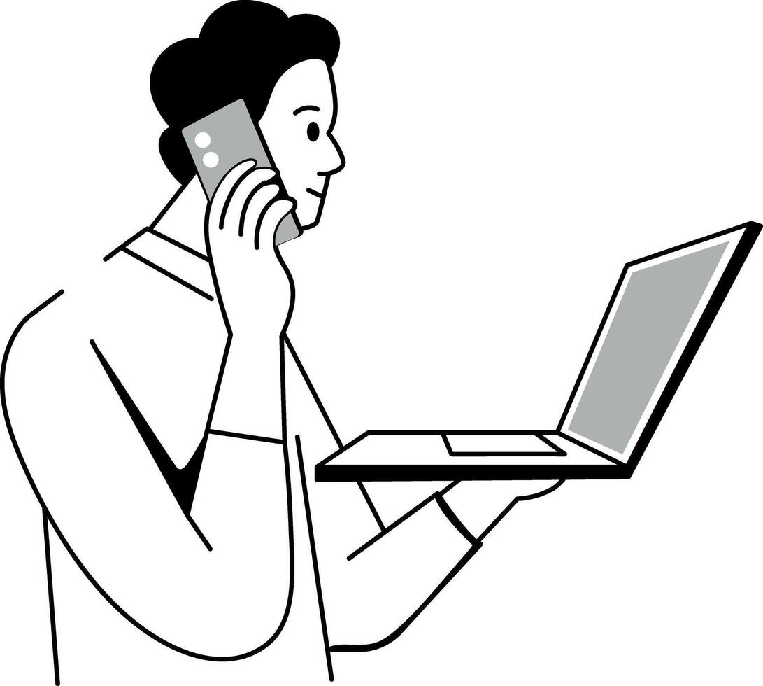 A sketchy style illustration of calling vector