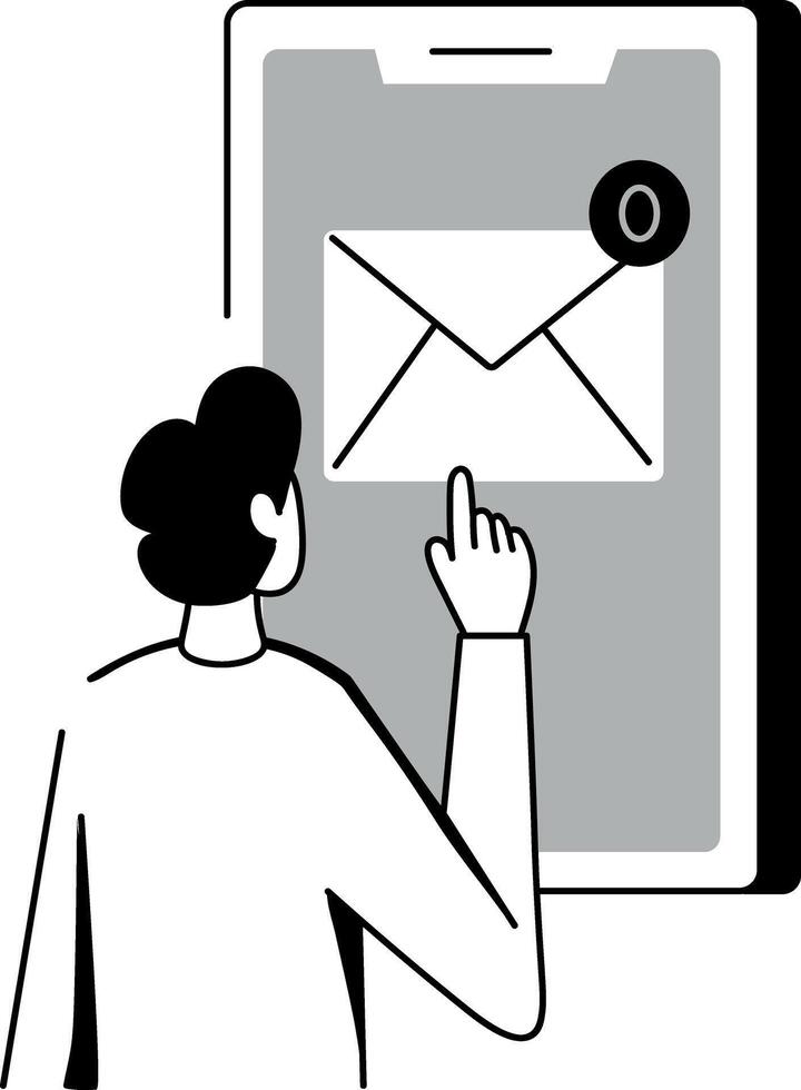 A sketchy style illustration representing no message vector