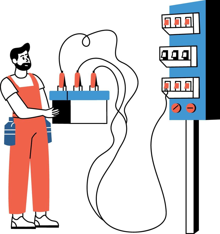 A sketchy style illustration of charging battery vector