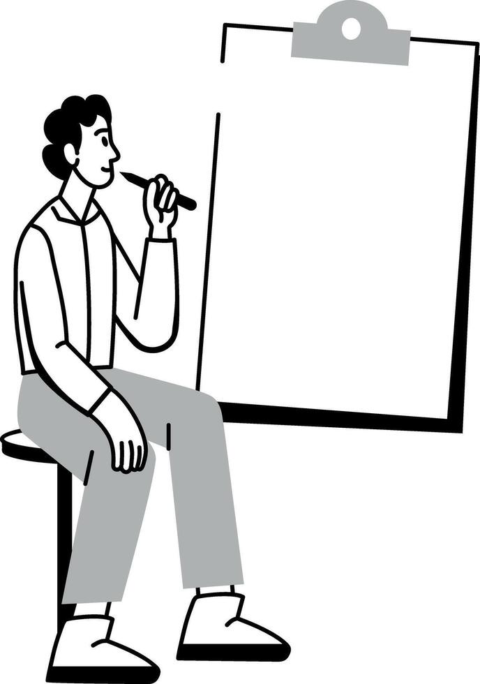 A doodle style illustration of blank paper vector