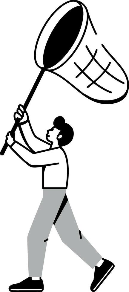 A doodle style illustration of chasing vector