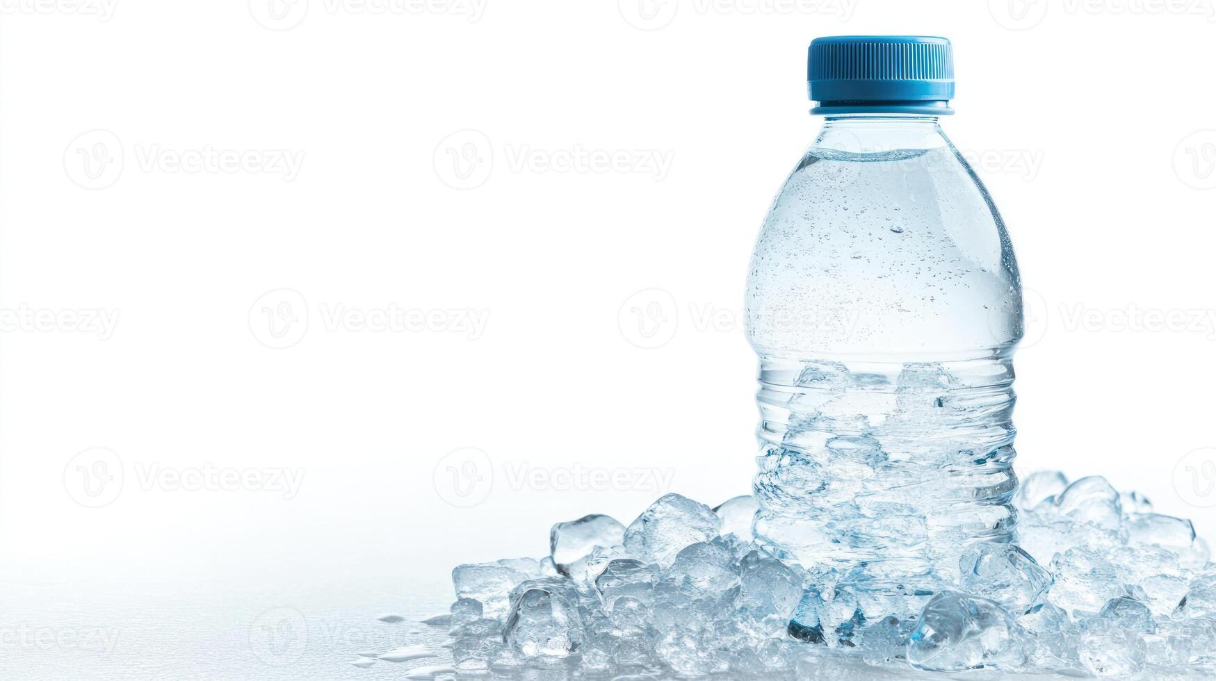 Water bottle and ice photo