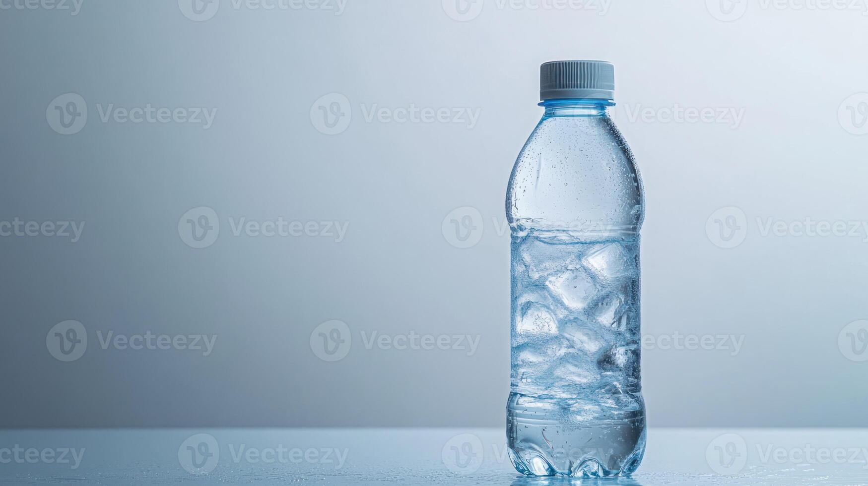 Water bottle with ice photo