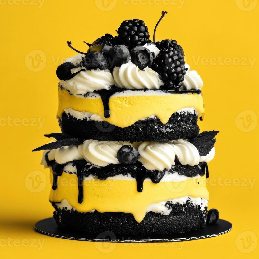 Colorful layered cake photo