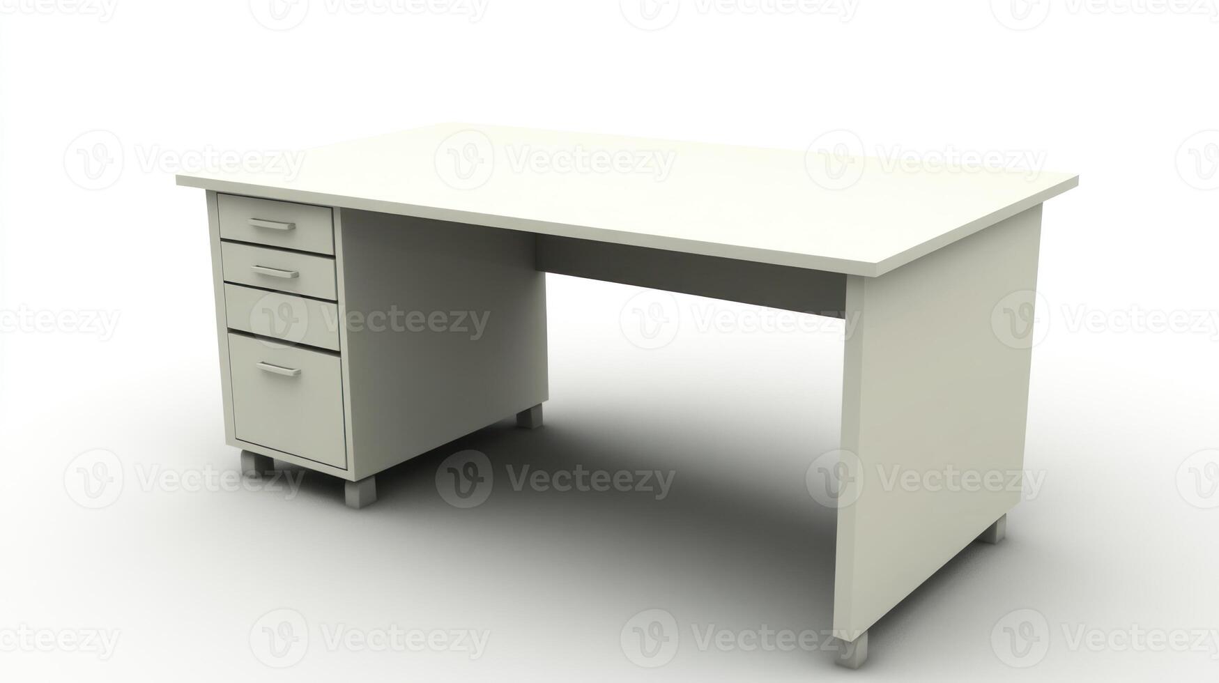 Simple, light beige office desk photo