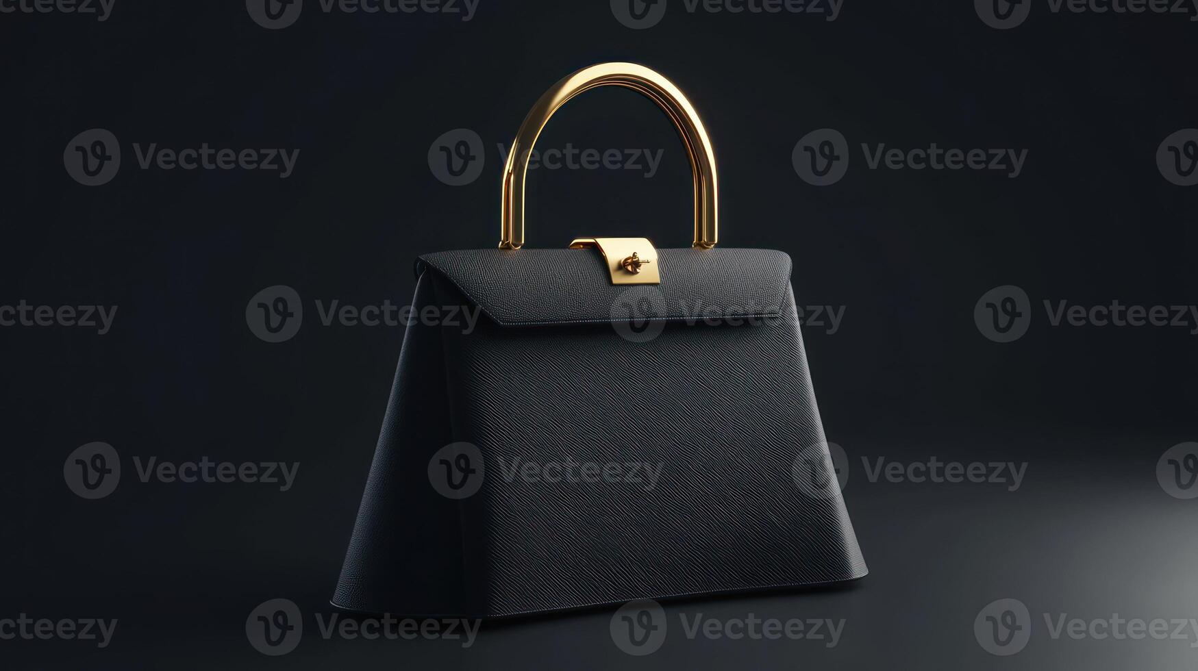 Dark handbag on dark background photo