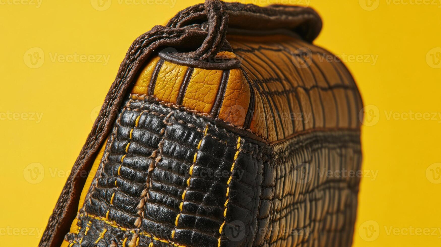 Close-up of a leather bag photo