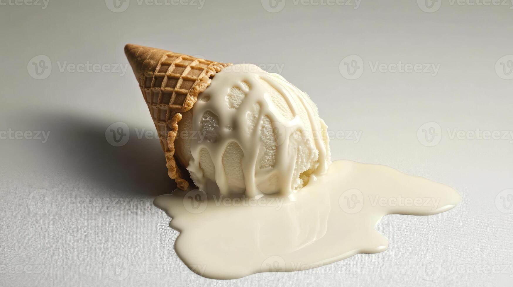 Melted ice cream cone 1 photo
