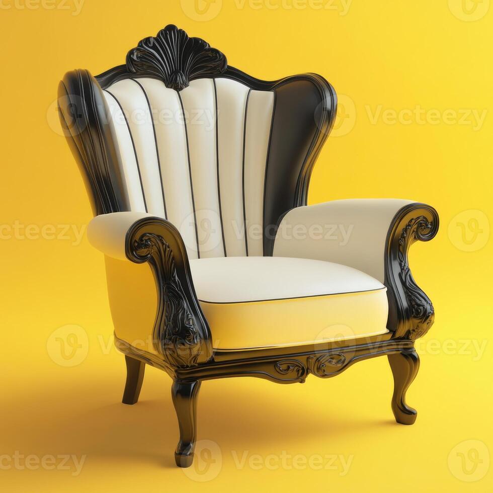 Elegant black and white armchair photo