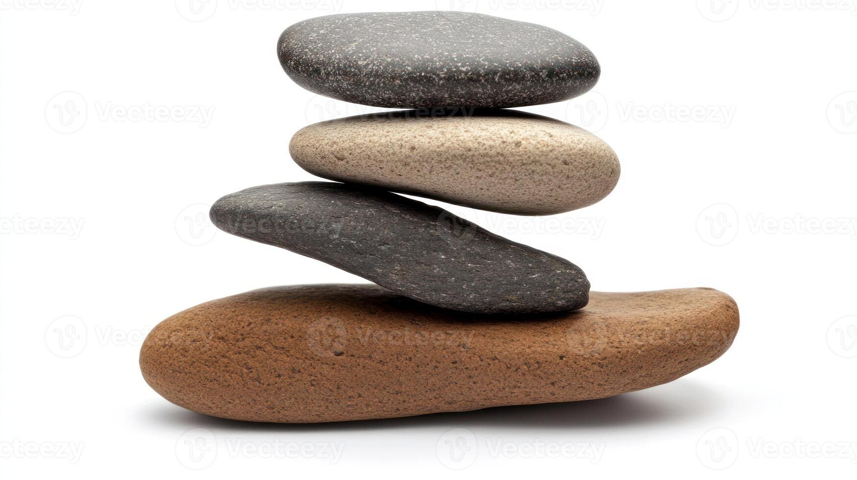 Balanced stones on white background photo