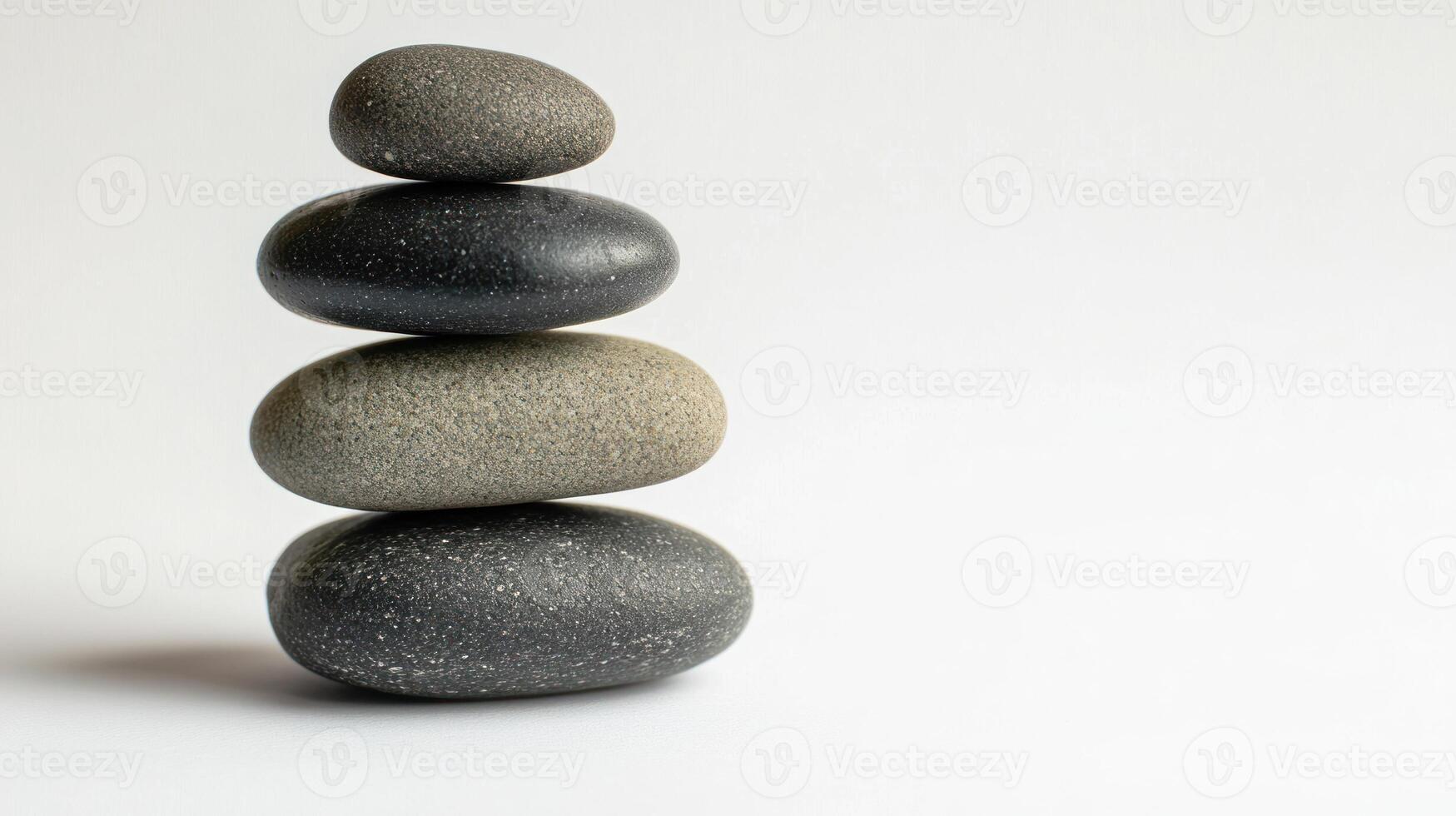 Stacked stones on a white background photo